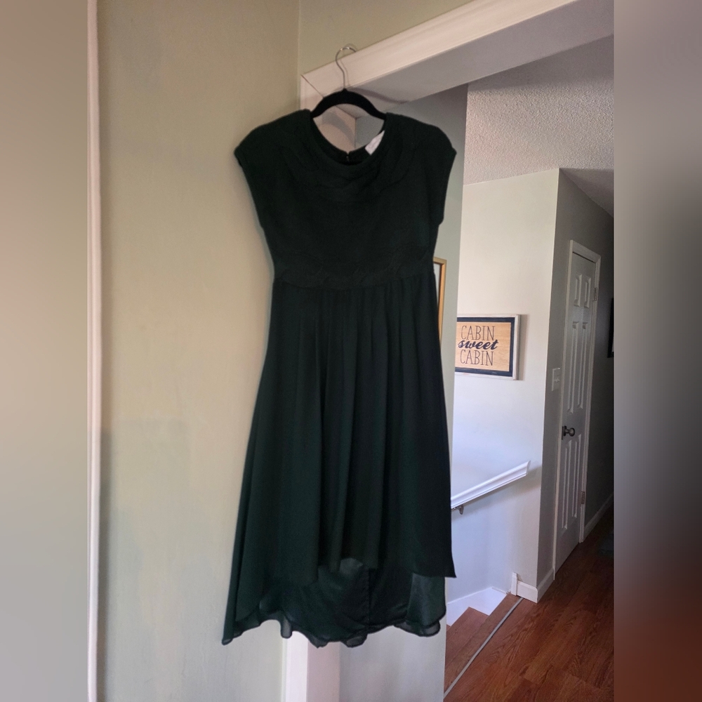 Jessica Simpson High Low Knit Dress Size 6 Emerald Green